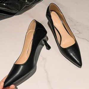 Soft leather high -heeled shoe women's fine heel pointed mouth two professional